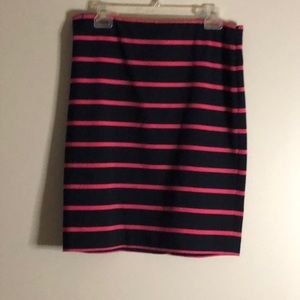 The limited navy/pink striped skirt